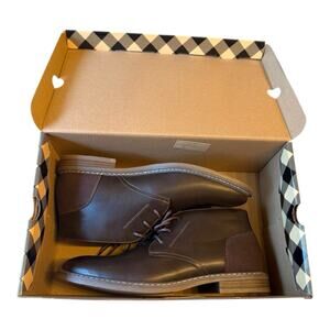 Arizona Jean Company Sz 9.5 Mens Lace Up Chukka Boot Brown Gleeson Faux-Leather